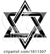 Clipart Of A Black And White Star Of David Royalty Free Vector Illustration