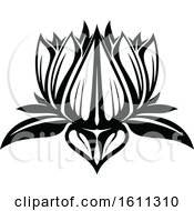 Poster, Art Print Of Black And White Lotus