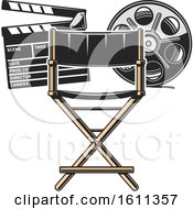 Directors Chair Film Reel And Clapper Board