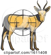 Clipart Of An Antelope Hunting Design Royalty Free Vector Illustration