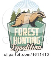 Clipart Of A Badger Hunting Design Royalty Free Vector Illustration by Vector Tradition SM