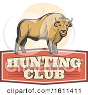 Clipart Of A Bison Hunting Design Royalty Free Vector Illustration by Vector Tradition SM