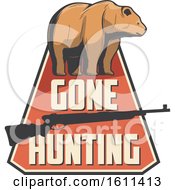Clipart Of A Bear Hunting Design Royalty Free Vector Illustration