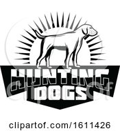 Clipart Of A Black And White Hunting Dog Royalty Free Vector Illustration