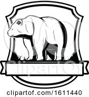 Clipart Of A Black And White Bear Hunting Design Royalty Free Vector Illustration by Vector Tradition SM