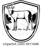 Poster, Art Print Of Black And White Antelope Hunting Design