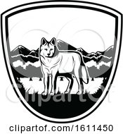 Poster, Art Print Of Black And White Wolf Hunting Design