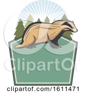 Clipart Of A Badger Hunting Design Royalty Free Vector Illustration
