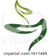 Clipart Of A Green Abstract Leaves Vegetarian Food Design Royalty Free Vector Illustration by Vector Tradition SM