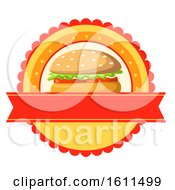Clipart Of A Chicken Turkey Or Veggie Burger Design Royalty Free Vector Illustration