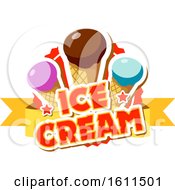 Clipart Of A Dipped Ice Cream Cone Design Royalty Free Vector Illustration