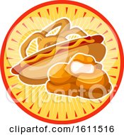 Poster, Art Print Of Chicken Nuggets Onion Rings And Hot Dog Design