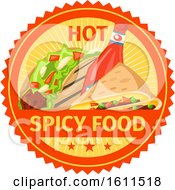 Clipart Of A Taco Quesadill And Hot Sauce Design Royalty Free Vector Illustration