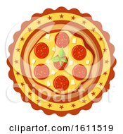 Clipart Of A Pizza Design Royalty Free Vector Illustration
