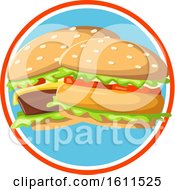 Clipart Of A Burger Design Royalty Free Vector Illustration