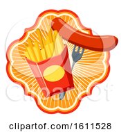 Clipart Of A Hot Dog And French Fries Royalty Free Vector Illustration