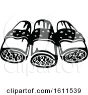 Clipart Of A Black And White Enchilada Royalty Free Vector Illustration