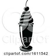 Clipart Of A Black And White Milkshake Royalty Free Vector Illustration by Vector Tradition SM