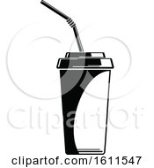 Clipart Of A Black And White Soda Royalty Free Vector Illustration