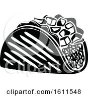 Clipart Of A Black And White Taco Royalty Free Vector Illustration