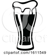 Clipart Of A Black And White Beer Royalty Free Vector Illustration