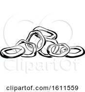 Clipart Of Black And White Onions Royalty Free Vector Illustration
