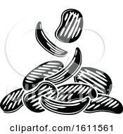 Clipart Of Black And White Potatoes Royalty Free Vector Illustration