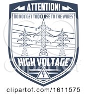 Clipart Of A High Voltage Shield Royalty Free Vector Illustration