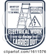 Poster, Art Print Of Blue And White Electrical Work Shield