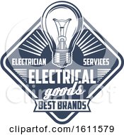 Clipart Of A Blue And White Light Bulb Electric Shield Royalty Free Vector Illustration