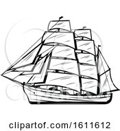 Poster, Art Print Of Black And White Ship