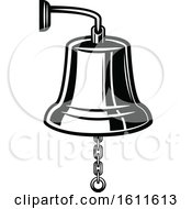 Clipart Of A Black And White Nautical Bell Royalty Free Vector Illustration by Vector Tradition SM
