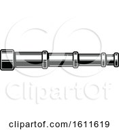 Clipart Of A Black And White Nautical Telescope Royalty Free Vector Illustration