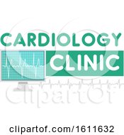 Clipart Of A Cardiology Clinic Design Royalty Free Vector Illustration