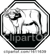 Poster, Art Print Of Black And White Water Buffalo Design