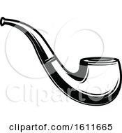 Clipart Of A Black And White Pipe Royalty Free Vector Illustration