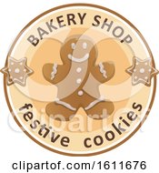 Clipart Of A Bakery Gingerbread Man Design Royalty Free Vector Illustration