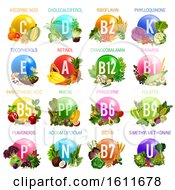 Poster, Art Print Of Chart Of Vitamins From Produce