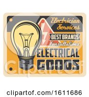 Clipart Of A Vintage Styled Electrical Goods Sign Royalty Free Vector Illustration