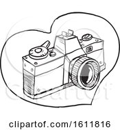 Poster, Art Print Of Sketched 35mm Slr Camera In A Heart