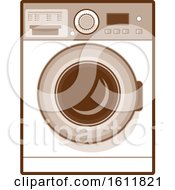 Clipart Of A Front Loading Washing Machine Royalty Free Vector Illustration by patrimonio