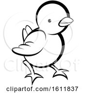 Clipart Of A Lineart Cute Chick Royalty Free Vector Illustration by Lal Perera