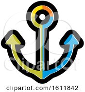 Clipart Of A Colorful Anchor Icon Royalty Free Vector Illustration by Lal Perera