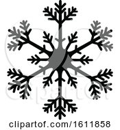 Clipart Of A Winter Snowflake In Black And White Royalty Free Vector Illustration