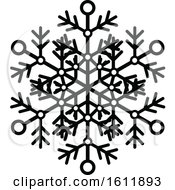 Poster, Art Print Of Winter Snowflake In Black And White
