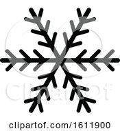 Poster, Art Print Of Winter Snowflake In Black And White
