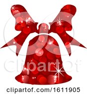 Clipart Of A Sparkly Red Christmas Bell Royalty Free Vector Illustration by dero