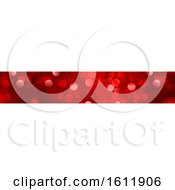 Clipart Of A Sparkly Red Christmas Website Banner Royalty Free Vector Illustration