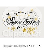 Clipart Of A Merry Christmas Royalty Free Vector Illustration