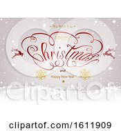 Clipart Of A Merry Christmas Royalty Free Vector Illustration